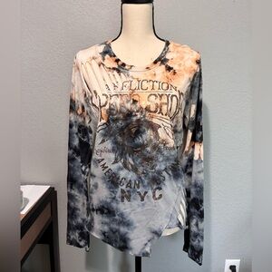 Affliction Live Fast USA MADE American Customs long sleeve tee size Large HTF !!